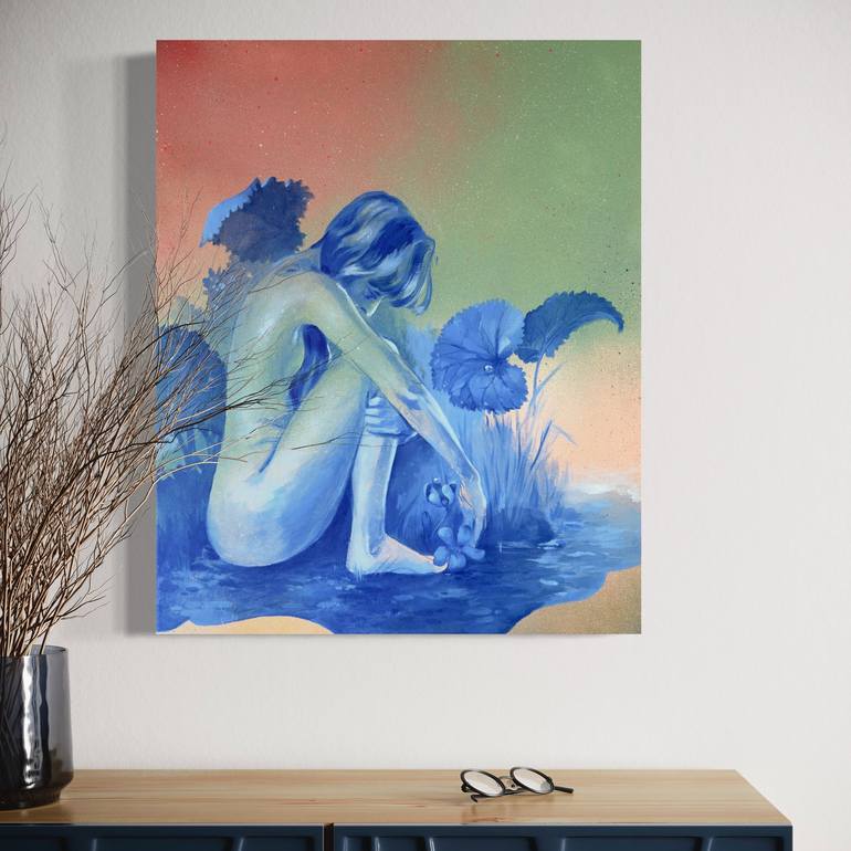 Original Contemporary Nude Painting by Dariia Tsenzeria