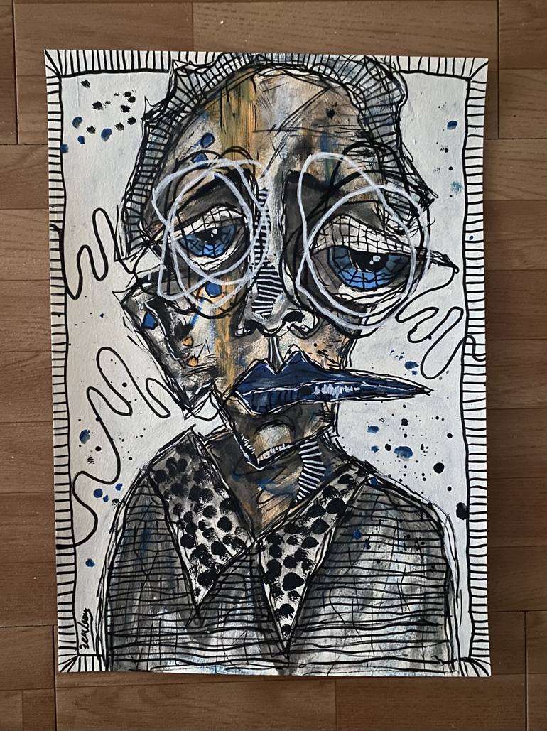 Original Surrealism People Painting by Ilker Erbay