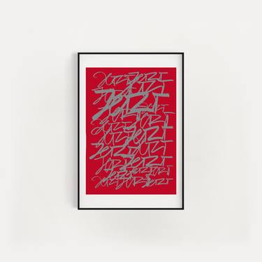 »JETZT«, serigraphy (grey/dark red) thumb