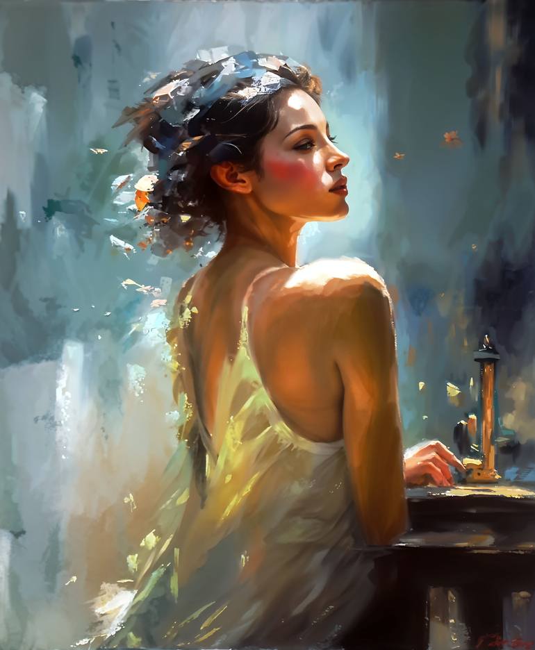 まりあ Woman Painting by Valentin Skribins | Saatchi Art Bulgaria