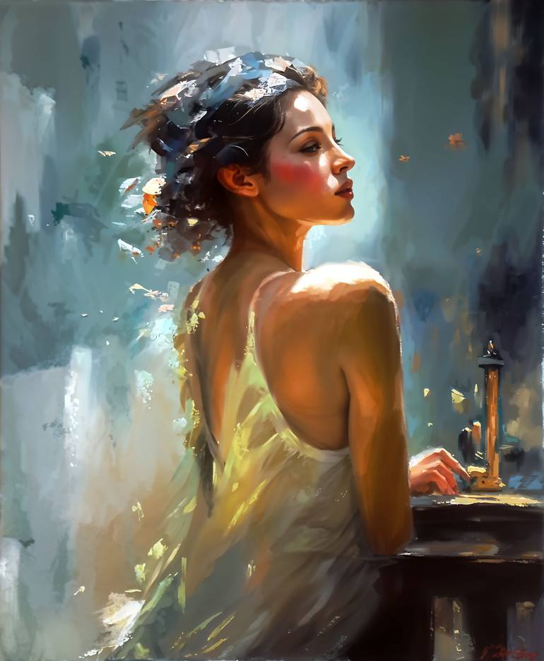 ライラック　 Woman Painting by Valentin Skribins | Saatchi Art Bulgaria