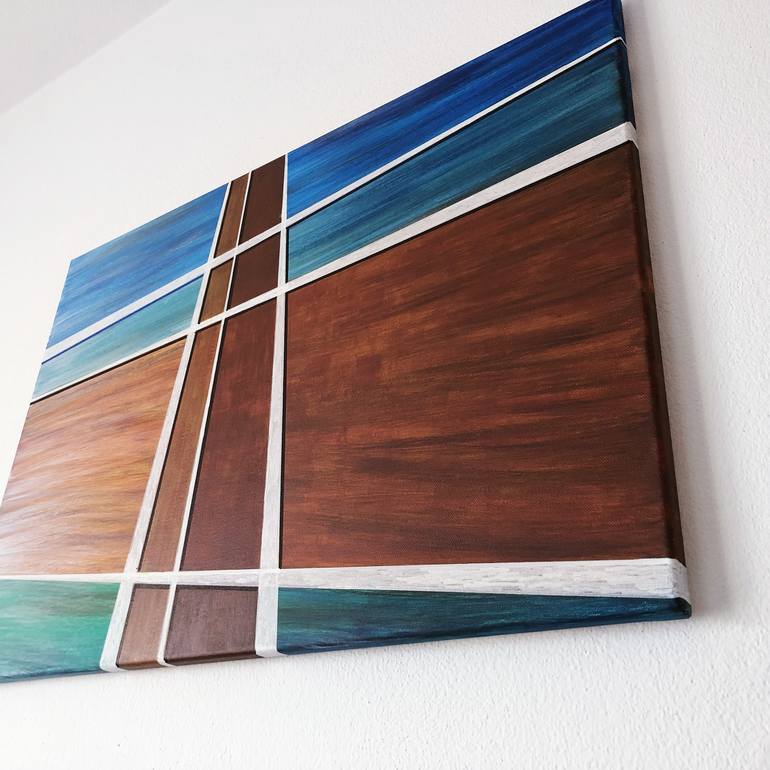 Original Art Deco Architecture Painting by Miro Donau