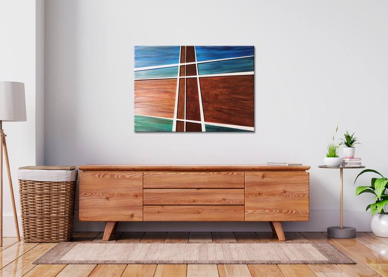 Original Art Deco Architecture Painting by Miro Donau