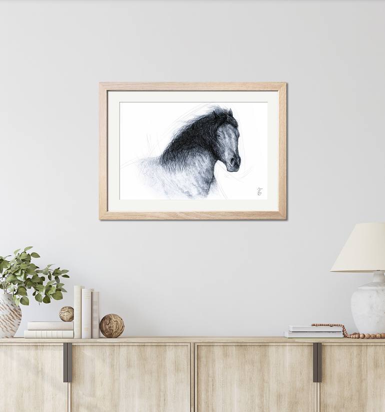 Original Black & White Animal Drawing by Miro Donau