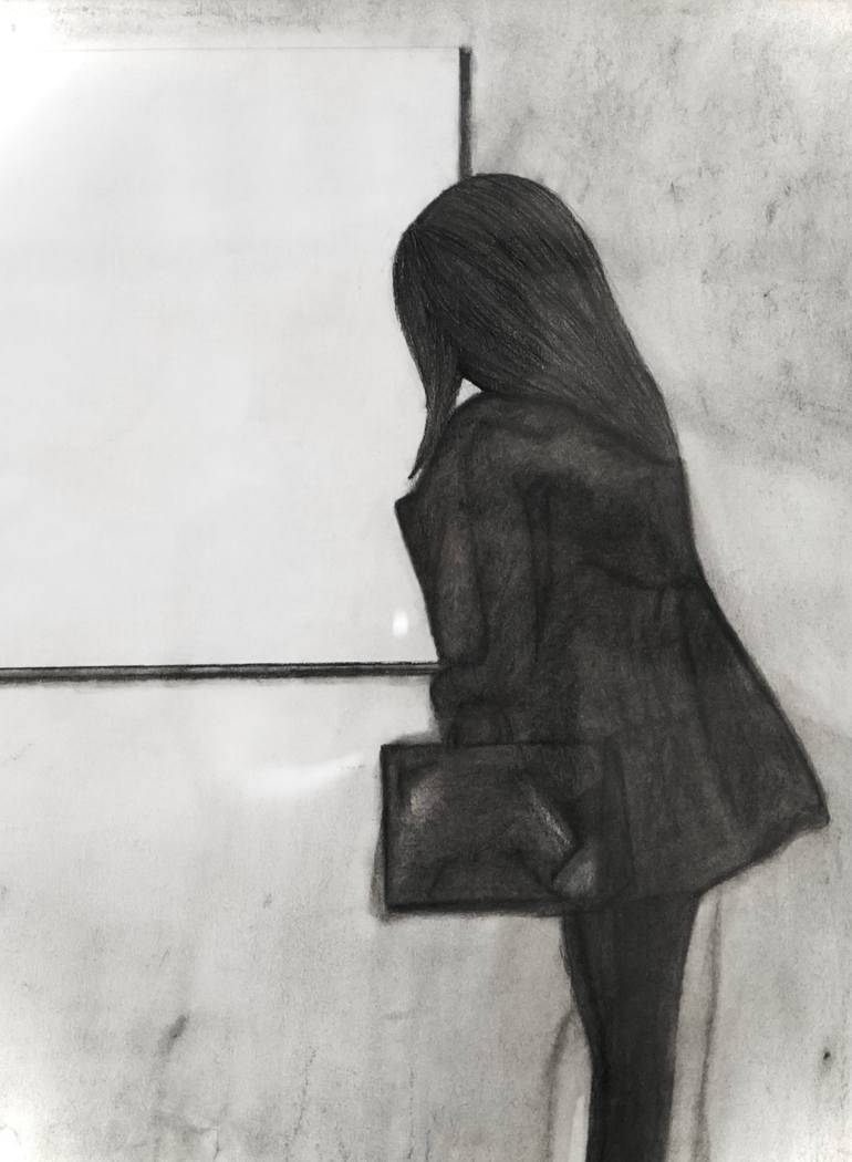 Original Black & White Women Drawing by Mustabshirah Malik