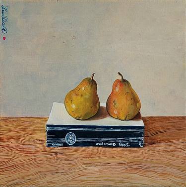 Pears and Tolstoj, still life. thumb
