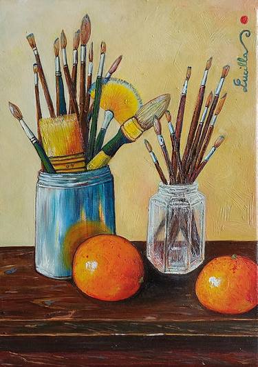 My tools (and oranges), still life. thumb