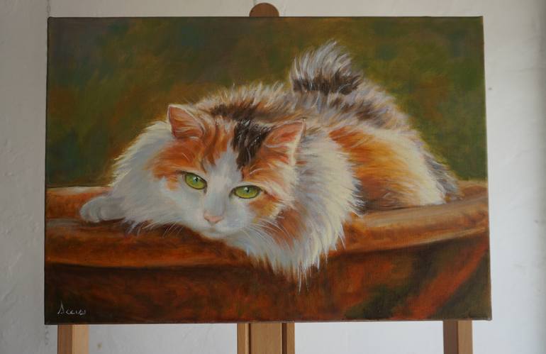 Original Figurative Cats Painting by Silvia Acciai