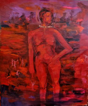 Camino de la luna roja, oleo sobre lienzo, 150 x 180 cm, 2024 thumb