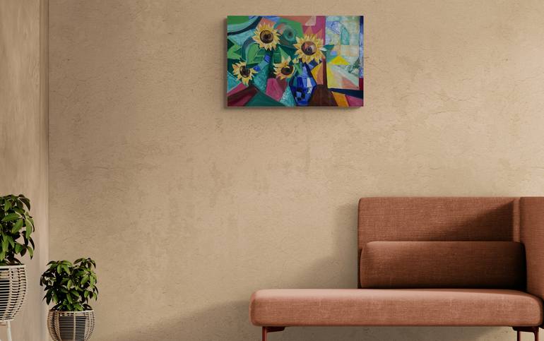 Original Cubism Abstract Painting by Lena Logart