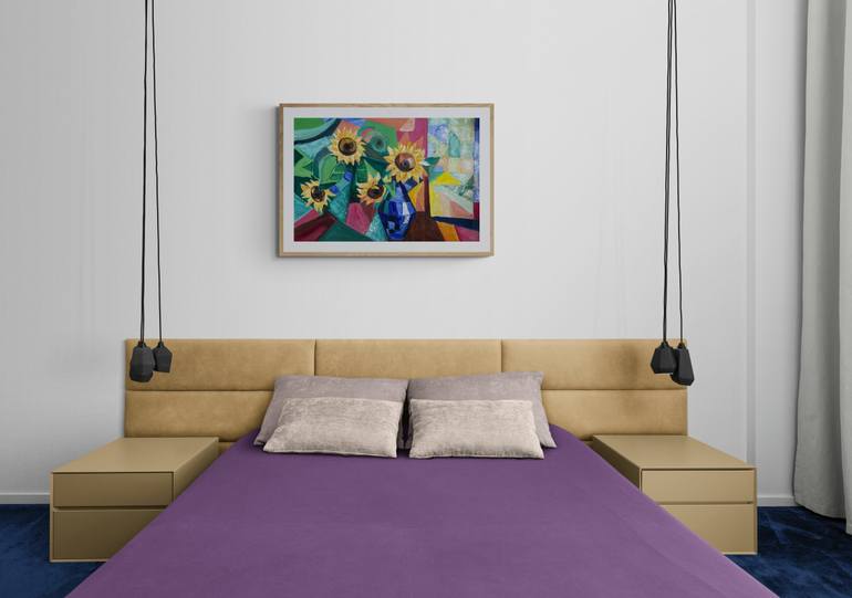 Original Cubism Abstract Painting by Lena Logart