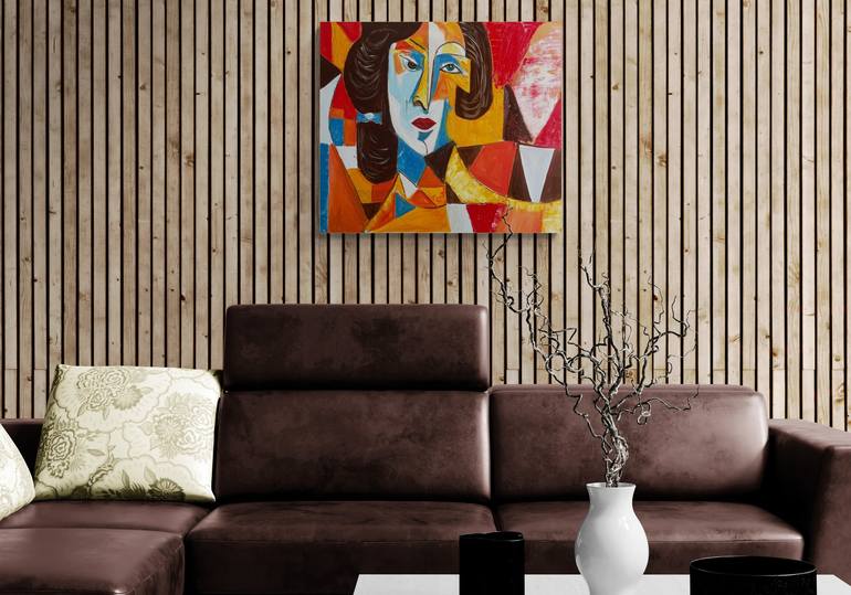 Original Abstract Geometric Painting by Lena Logart