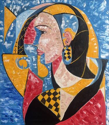 "Portrait of a Woman: Picasso-Inspired Cubist Masterpiece!" thumb