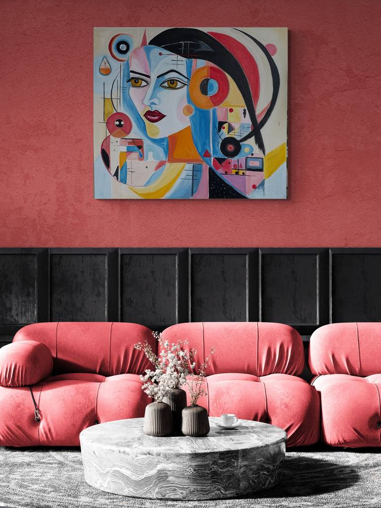 Original Cubism Abstract Painting by Lena Logart