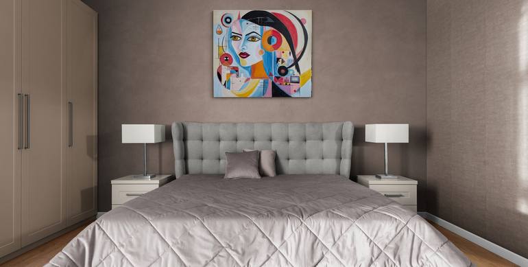 Original Cubism Abstract Painting by Lena Logart