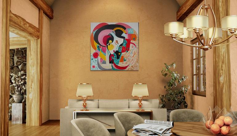 Original Cubism Abstract Painting by Lena Logart