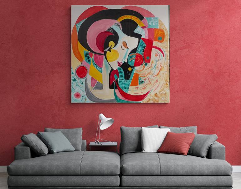 Original Cubism Abstract Painting by Lena Logart