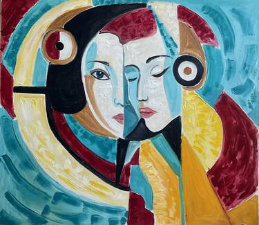 Original Cubism Abstract Paintings by Lena Logart
