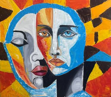 Original Cubism Abstract Paintings by Lena Logart