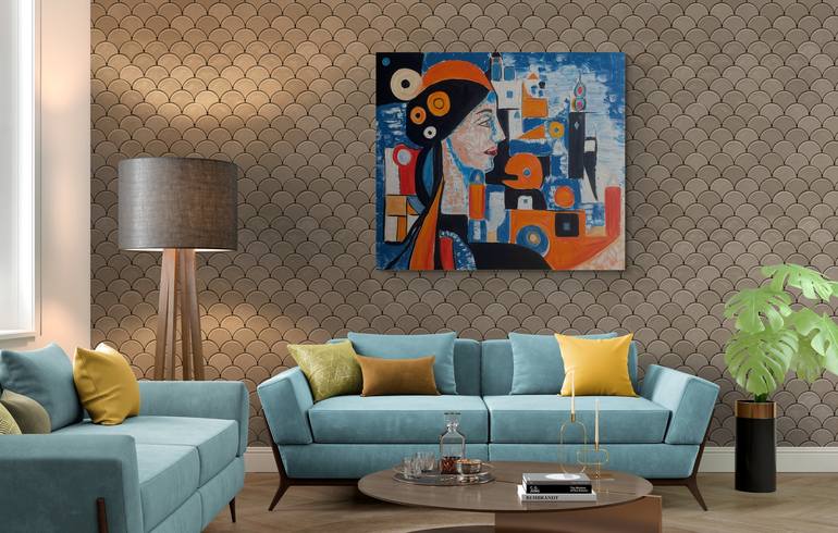 Original Cubism Abstract Painting by Lena Logart