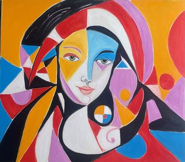 Original Cubism Abstract Paintings by Lena Logart