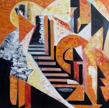 Original Cubism Abstract Paintings by Lena Logart