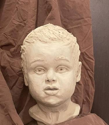 Original Portraiture Children Sculpture by Lena Logart