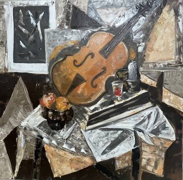 Original Cubism Still Life Paintings by Lena Logart