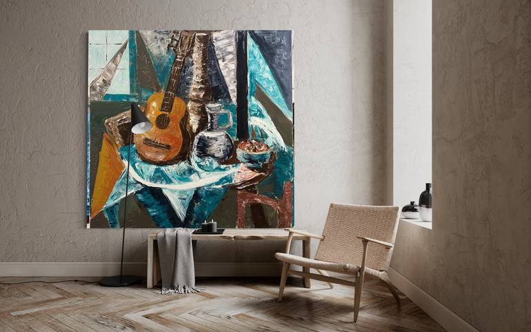 Original Cubism Landscape Painting by Lena Logart