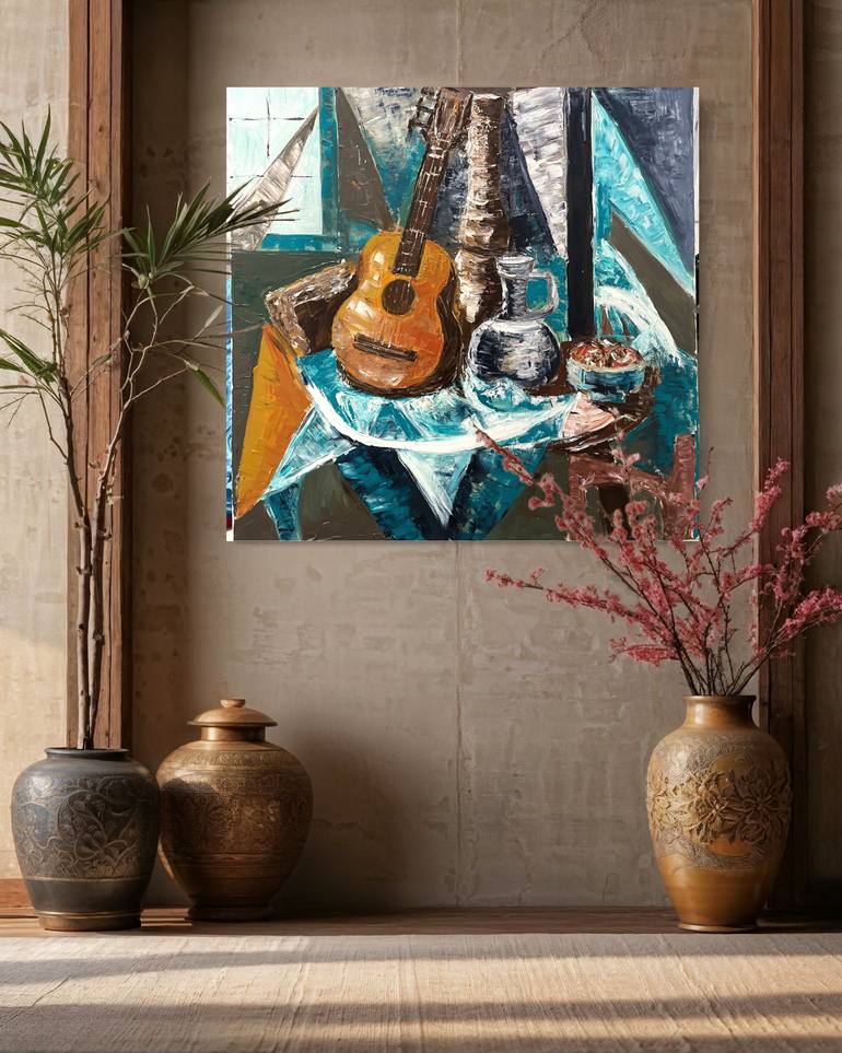 Original Cubism Landscape Painting by Lena Logart