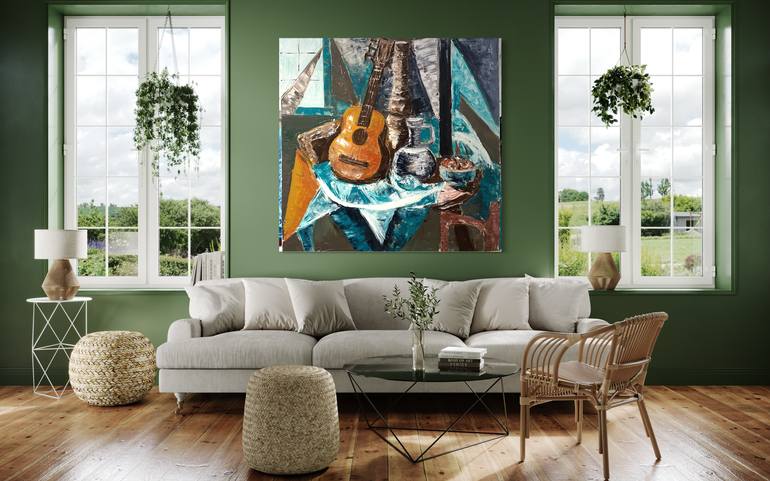 Original Cubism Landscape Painting by Lena Logart
