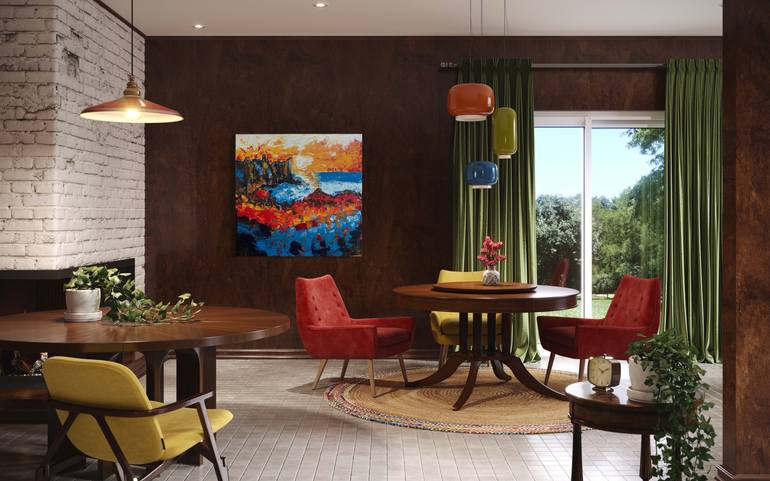 Original Abstract Landscape Painting by Lena Logart