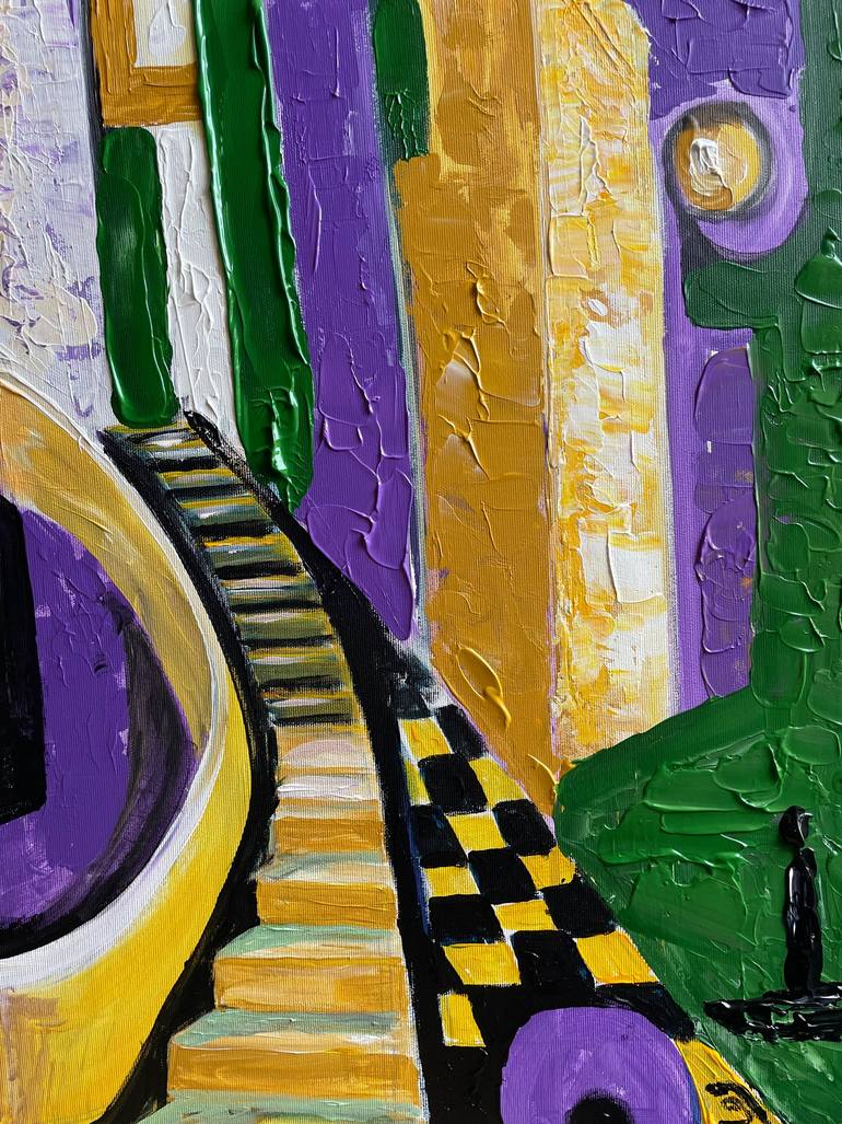 Original Geometric Abstract Painting by Lena Logart