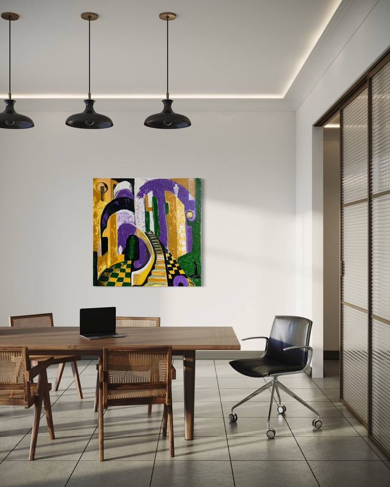 Original Geometric Abstract Painting by Lena Logart
