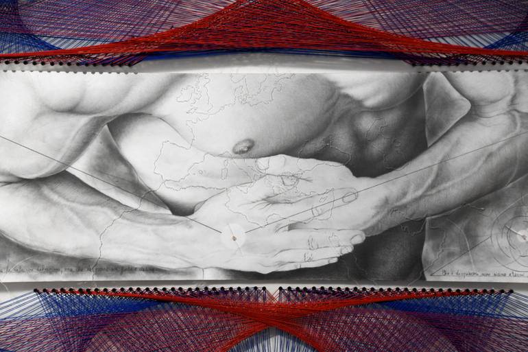 Original Black & White Body Drawing by Marco Monaldi