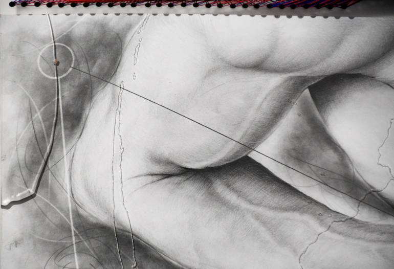 Original Black & White Body Drawing by Marco Monaldi