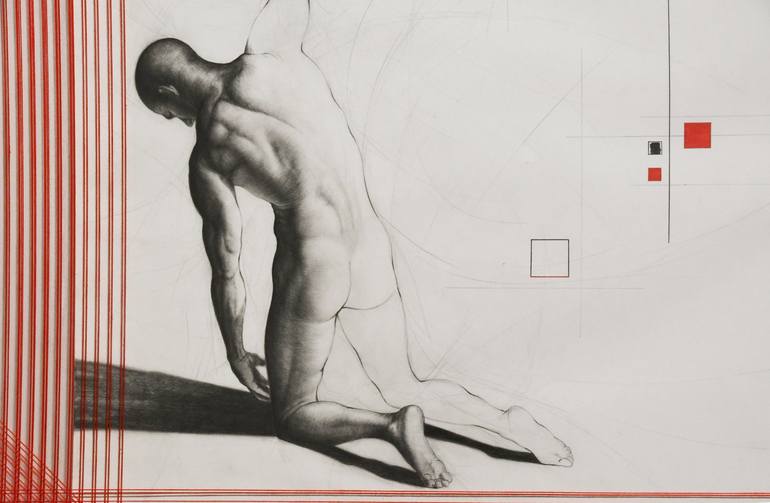 Original Black & White Nude Drawing by Marco Monaldi