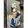 A Frida Kahlo portrait with acryl on canvas. Part from a series of 10 portraits