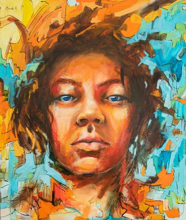 Original Abstract Expressionism People Paintings by Miranda Aubret