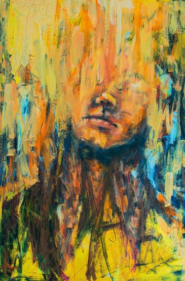 Original Abstract Expressionism People Painting by Miranda Aubret
