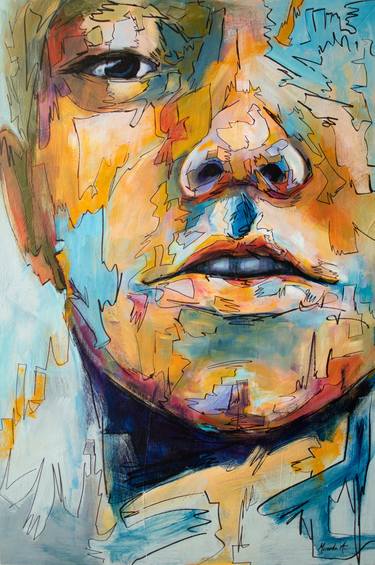 Original Abstract Expressionism People Paintings by Miranda Aubret