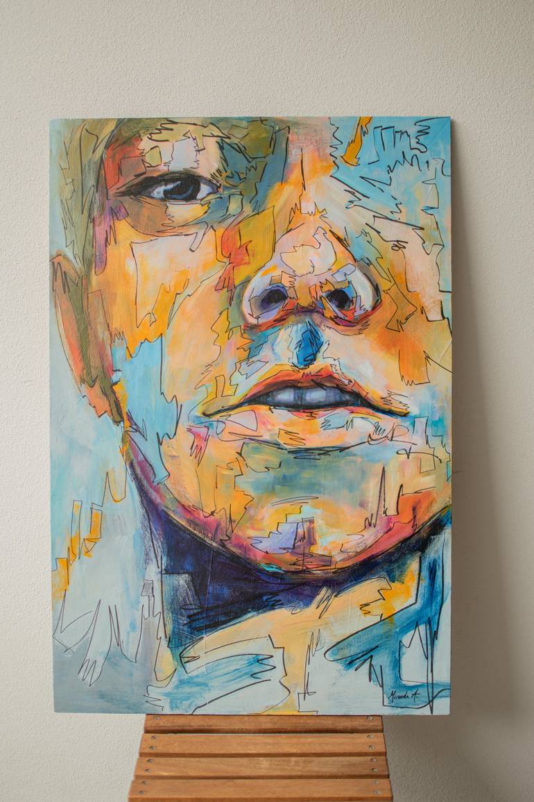 Original Abstract Expressionism People Painting by Miranda Aubret