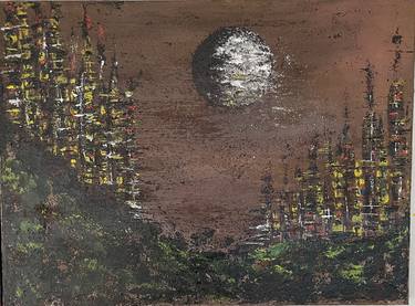 Original Abstract Expressionism Cities Paintings by Sujatta Begum
