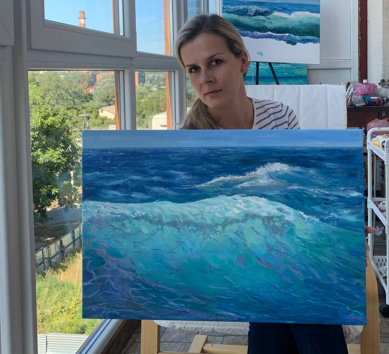 Original Impressionism Seascape Painting by Lena Dil