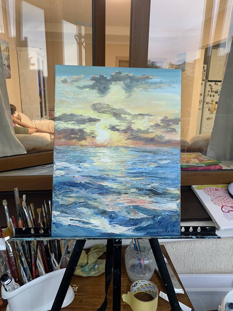 Original Contemporary Seascape Painting by Lena Dil