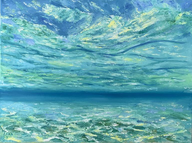Print of Impressionism Seascape Paintings by Lena Dil