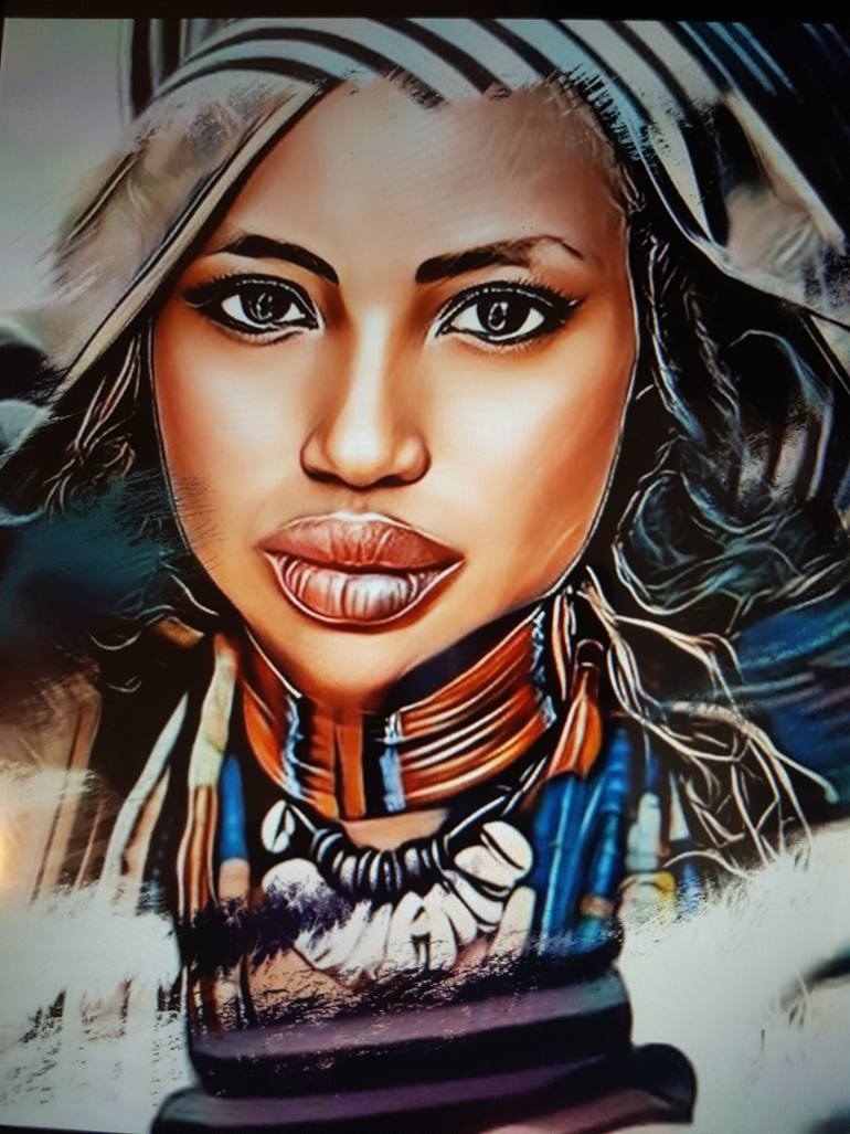 Original Abstract Women Painting by Gabriel Chinye
