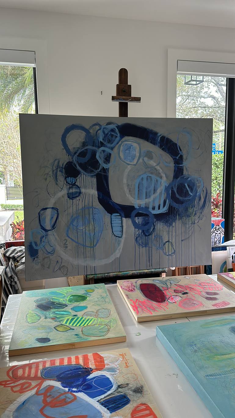 Original Abstract Expressionism Abstract Mixed Media by Carolina Garcia