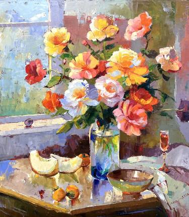 Original Floral Paintings by David Mecani