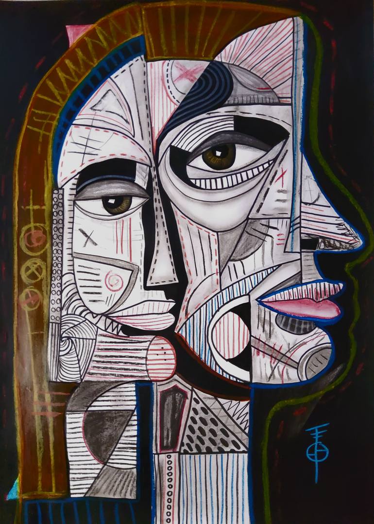 Original Figurative Abstract Painting by Tebo Solis